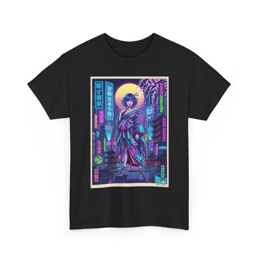 Cyberpunk Geisha T-Shirt — Neon Tokyo Streetwear Graphic Tee - Japanese Streetwear T-Shirt | Tokyo Style X