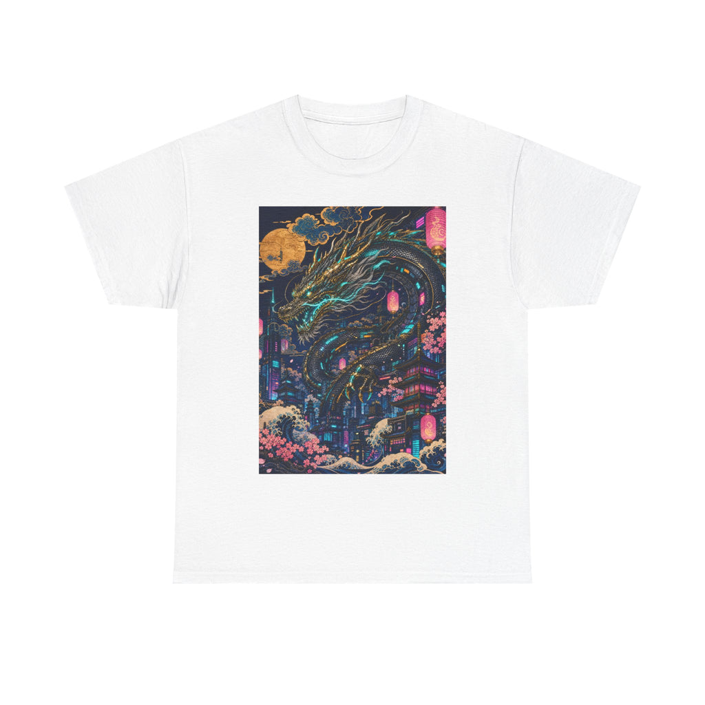 Dragon Night T‑Shirt — Neon Japanese Mythscape Tee
