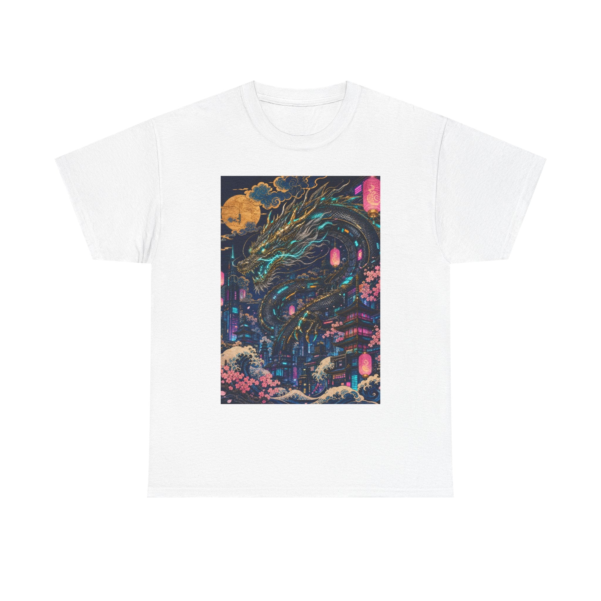 Dragon Night T‑Shirt — Neon Japanese Mythscape Tee