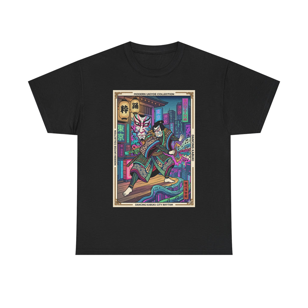 Kabuki Cyberpunk T-Shirt — Neon Samurai Art Tee