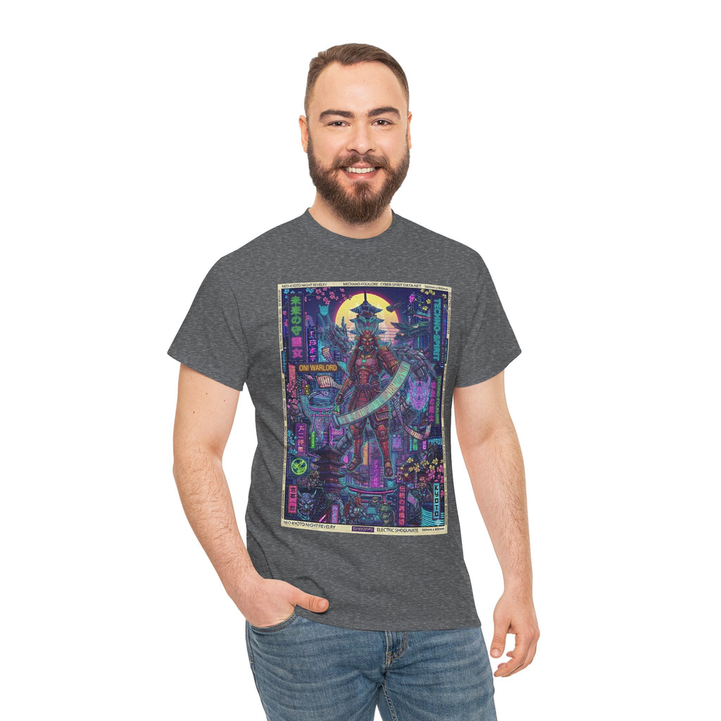 Cyber Samurai Graphic Tee — Neon Vaporwave Warrior Shirt - Japanese Streetwear T-Shirt | Tokyo Style X
