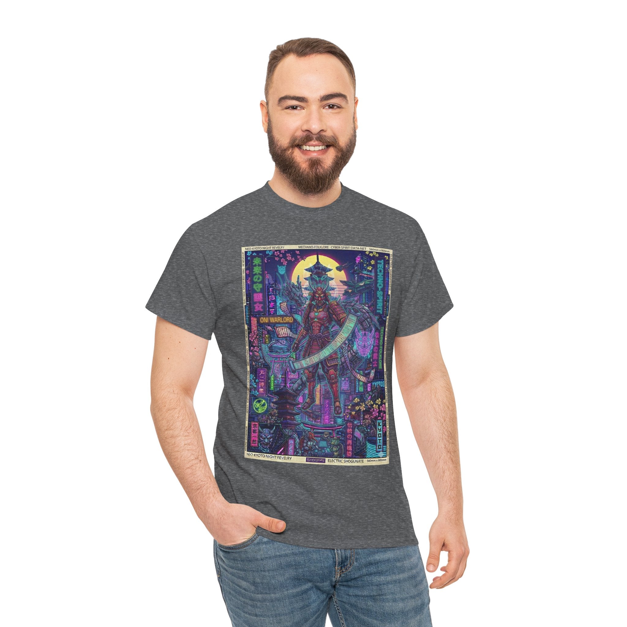 Cyber Samurai Graphic Tee — Neon Vaporwave Warrior Shirt - Japanese Streetwear T-Shirt | Tokyo Style X