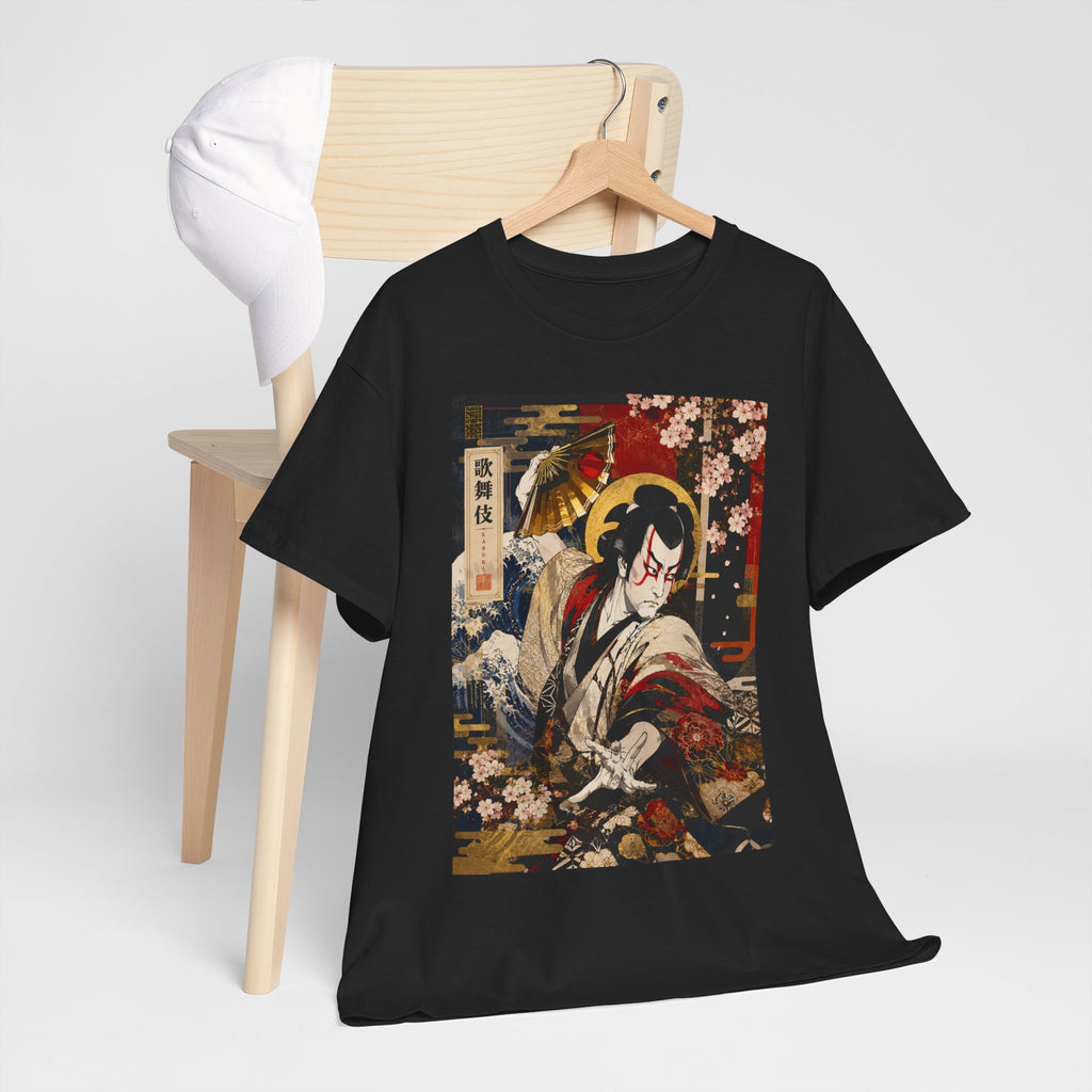 Kabuki Samurai Tee – Vintage Japanese Ukiyo-e Cherry Blossom Graphic T-Shirt