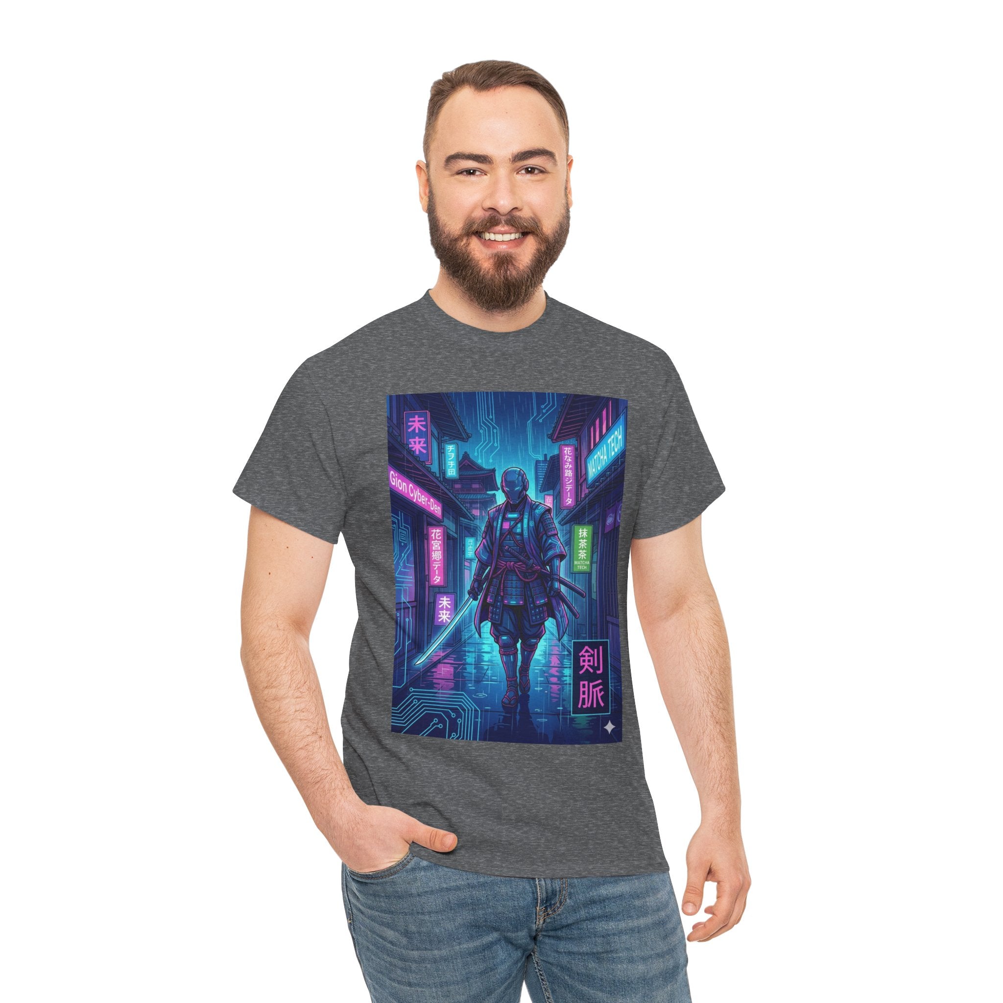 Cyberpunk Samurai T-Shirt — Neon Blade Urban Streetwear