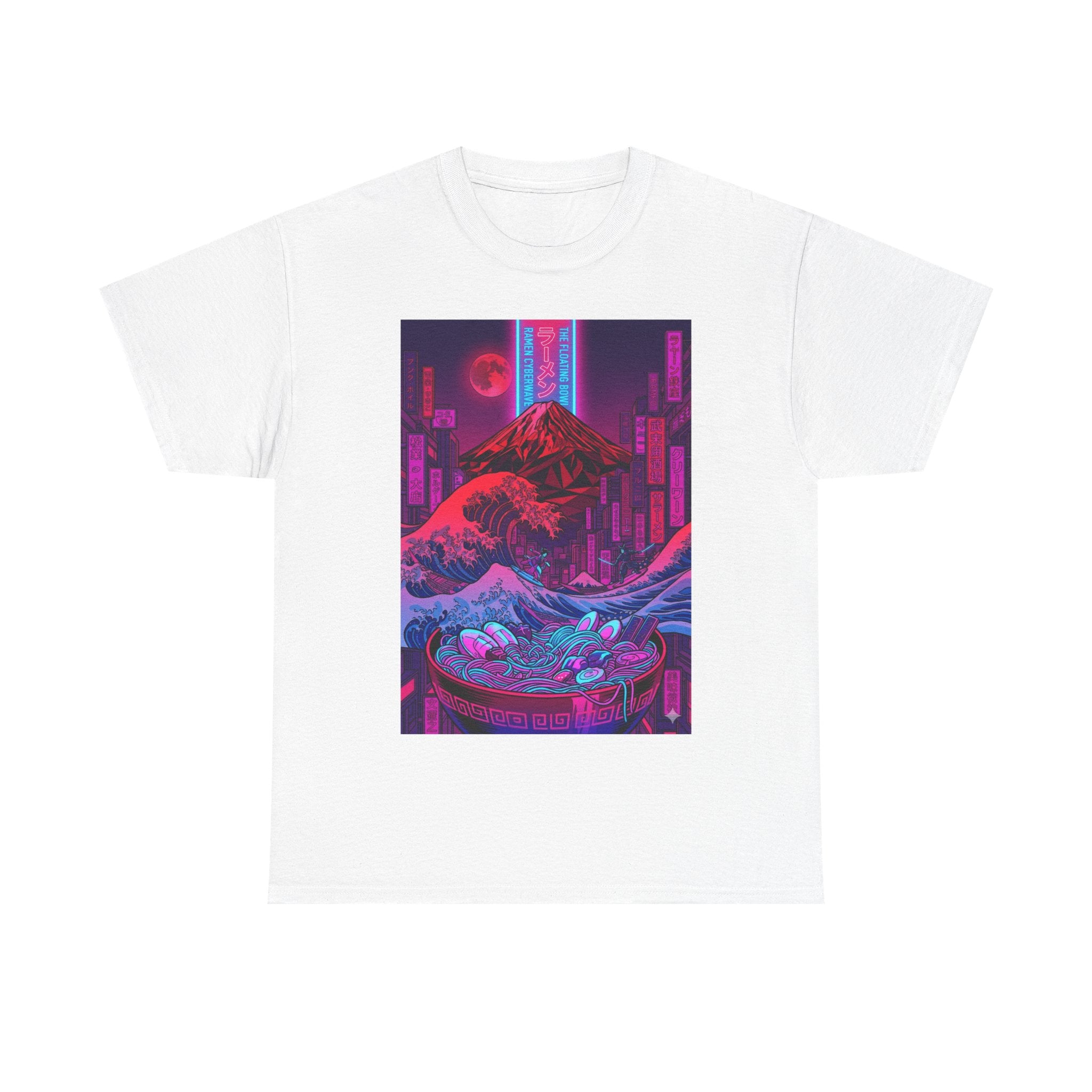 Vaporwave Mt. Fuji Wave Tee — Neon Cyberpunk Japanese Art Shirt