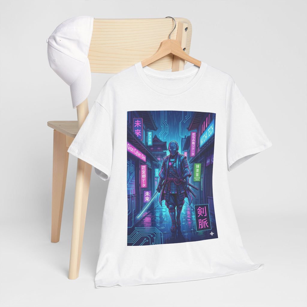 Cyberpunk Samurai T-Shirt — Neon Blade Urban Streetwear