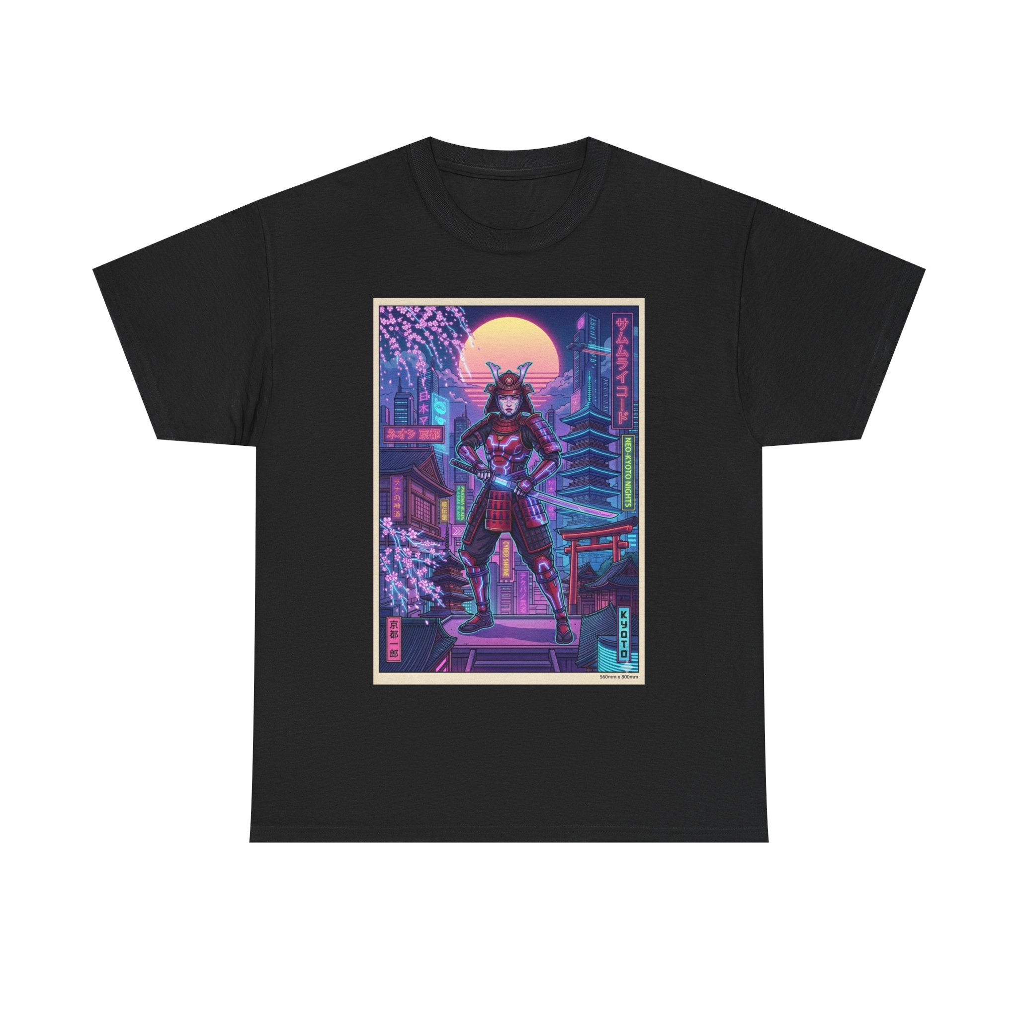 Cyberpunk Samurai T-Shirt — Neon Tokyo Night Graphic Tee - Japanese Streetwear T-Shirt | Tokyo Style X