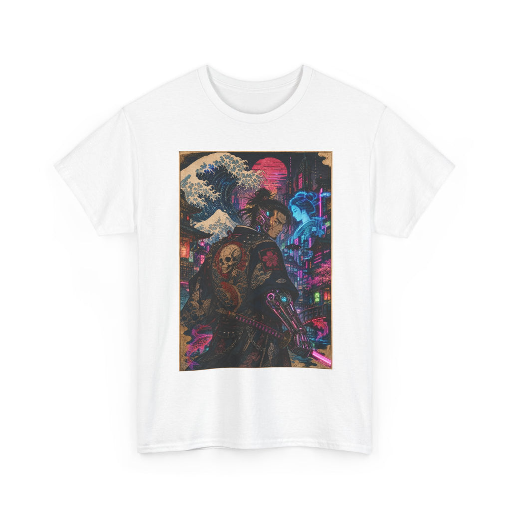 Cyberpunk Samurai T-Shirt — Neon Tokyo Wave Graphic Tee - Japanese Streetwear T-Shirt | Tokyo Style X