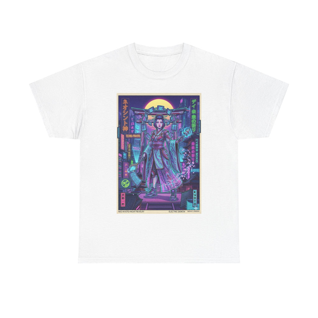 Geisha Cyberpunk T-Shirt — Neon Tokyo Night Graphic Tee - Japanese Streetwear T-Shirt | Tokyo Style X