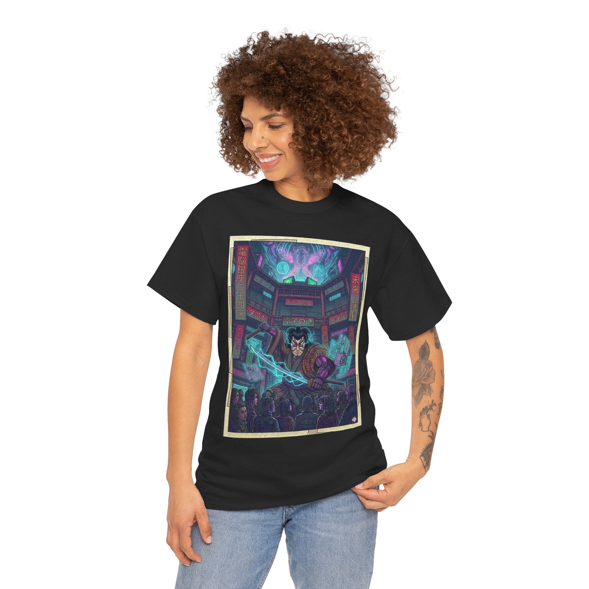 Cyberpunk Sorcerer T-Shirt — Neon Magic Arcade Art Tee