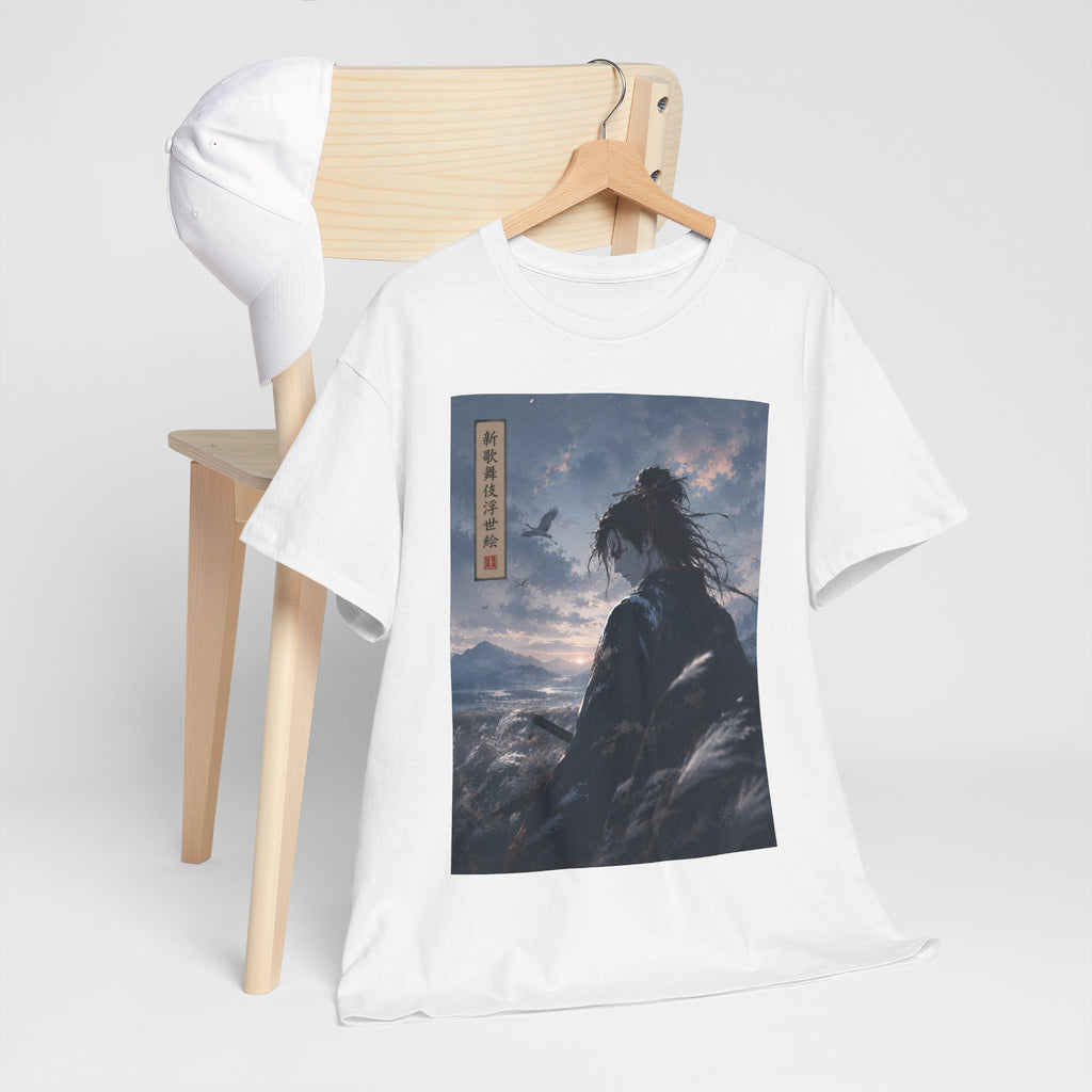 Samurai Sunset T‑Shirt — Lone Warrior Landscape Tee