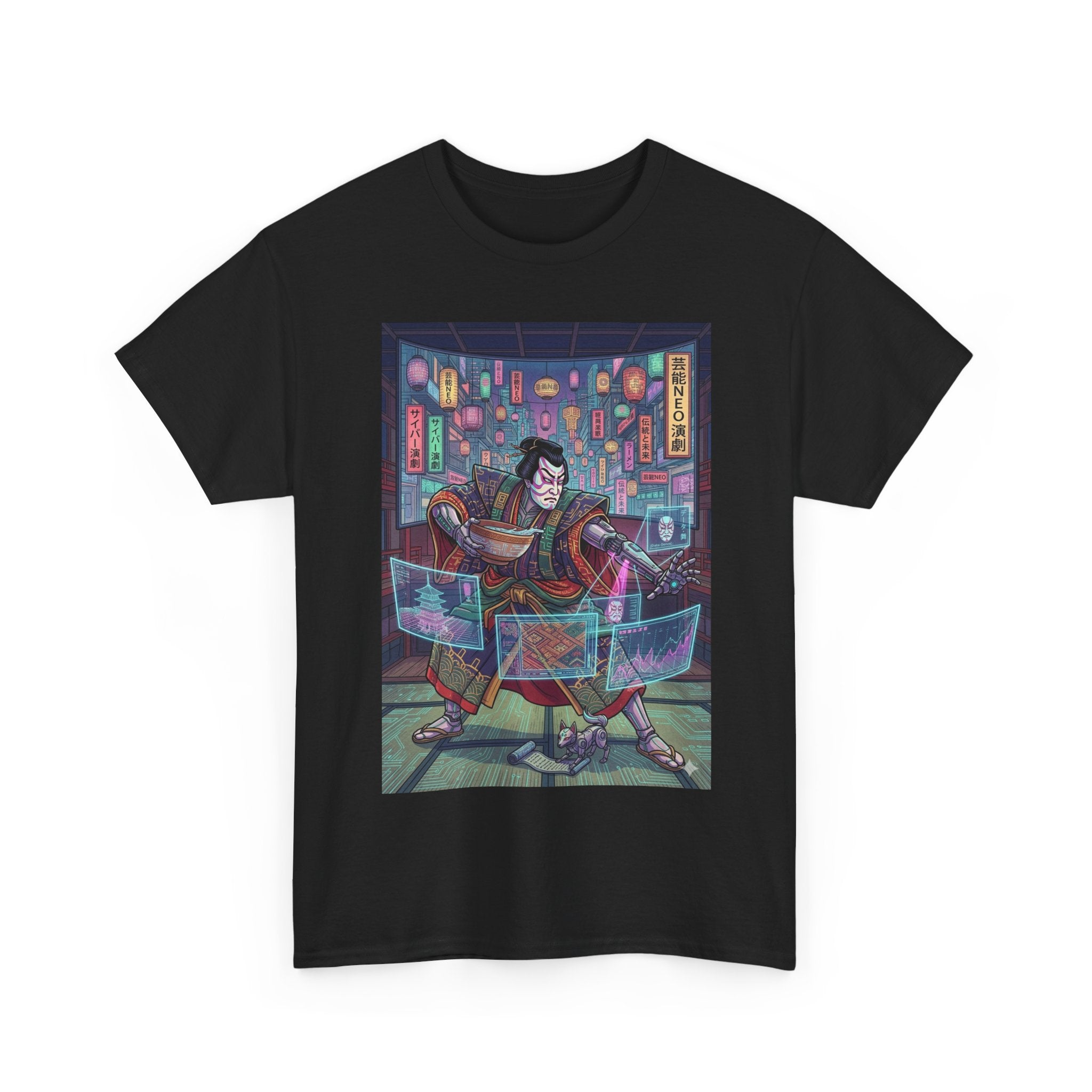 Cyberpunk DJ T-Shirt — Neon Night Street Mix Graphic Tee - Japanese Streetwear T-Shirt | Tokyo Style X