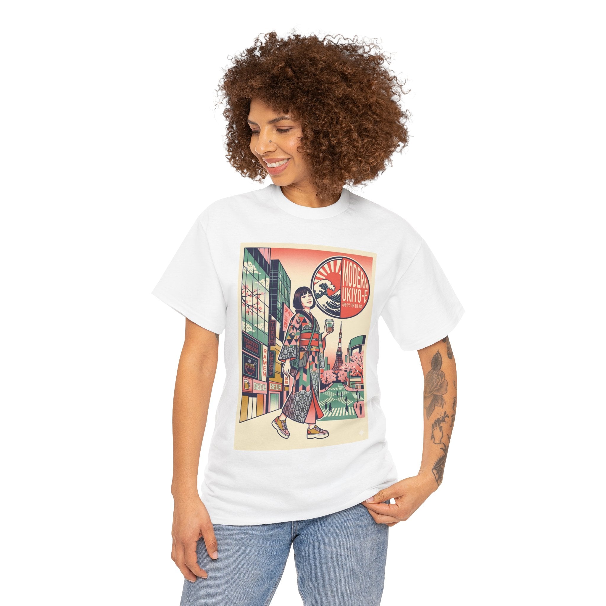Vintage Tokyo Girl Graphic Tee — 'Modern Kyoto' Anime Cityscape T‑Shirt