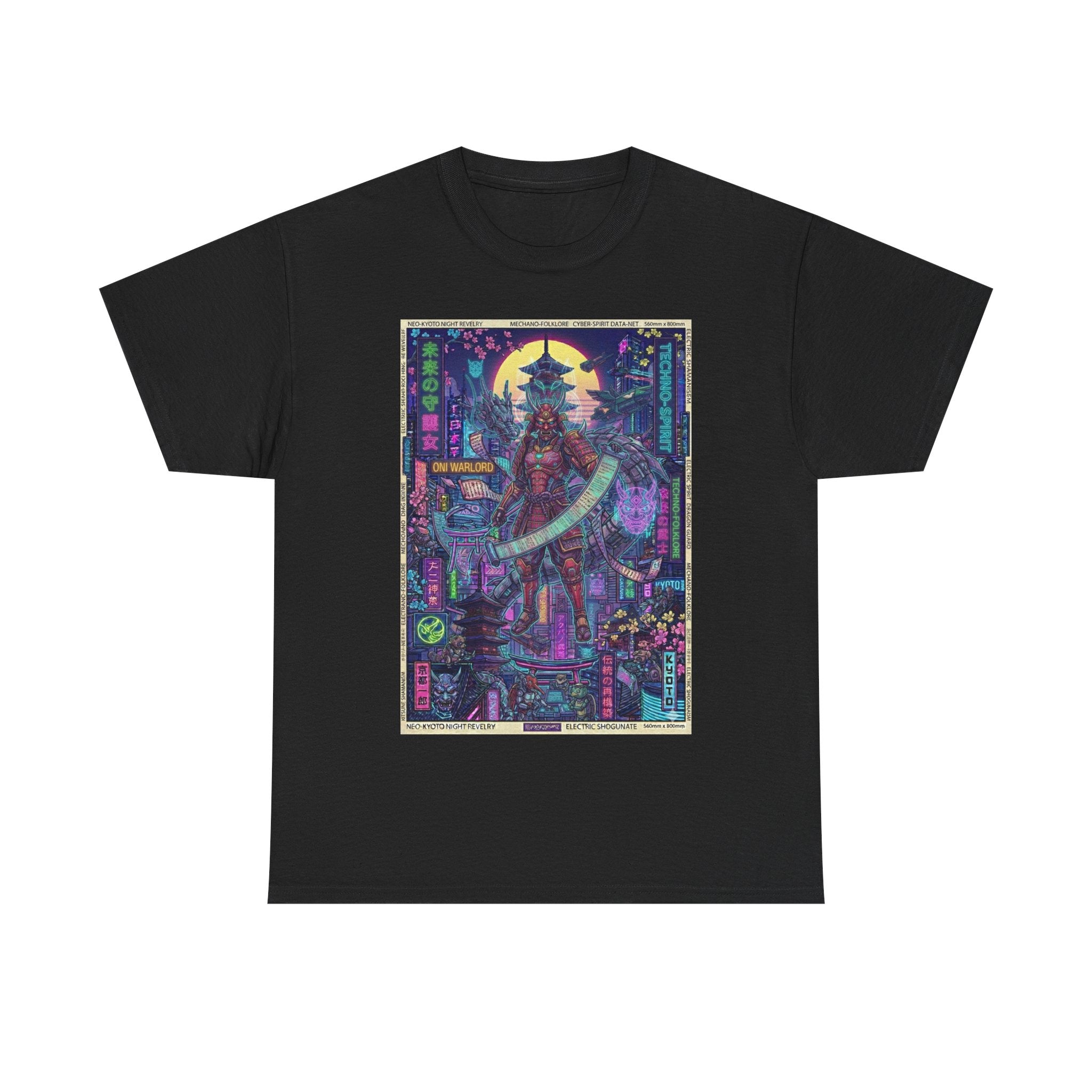 Cyber Samurai Graphic Tee — Neon Vaporwave Warrior Shirt - Japanese Streetwear T-Shirt | Tokyo Style X