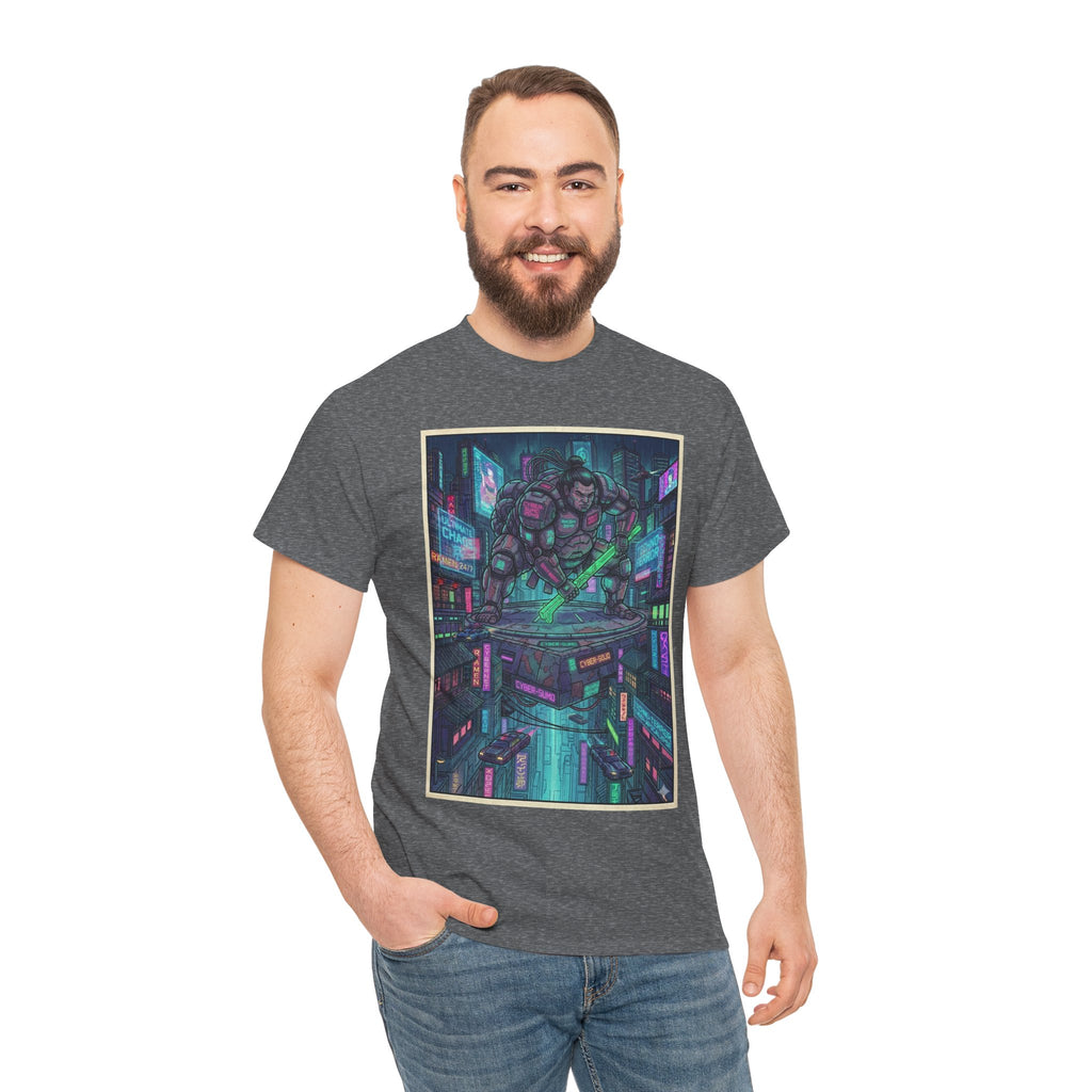 Cyberpunk City Gorilla Tee — Neon Futuristic Streetwear Graphic T-Shirt