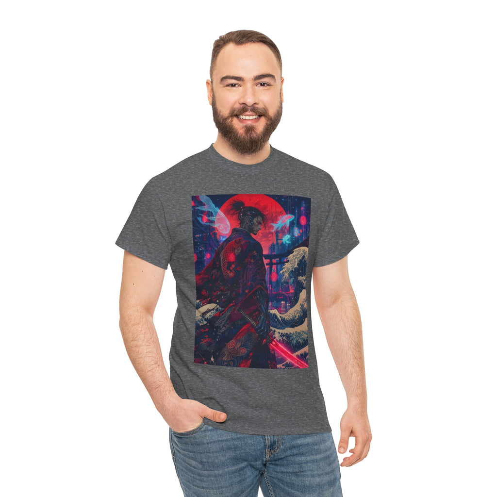 Cyber Samurai Tee — Neon Retro Anime Graphic T-Shirt