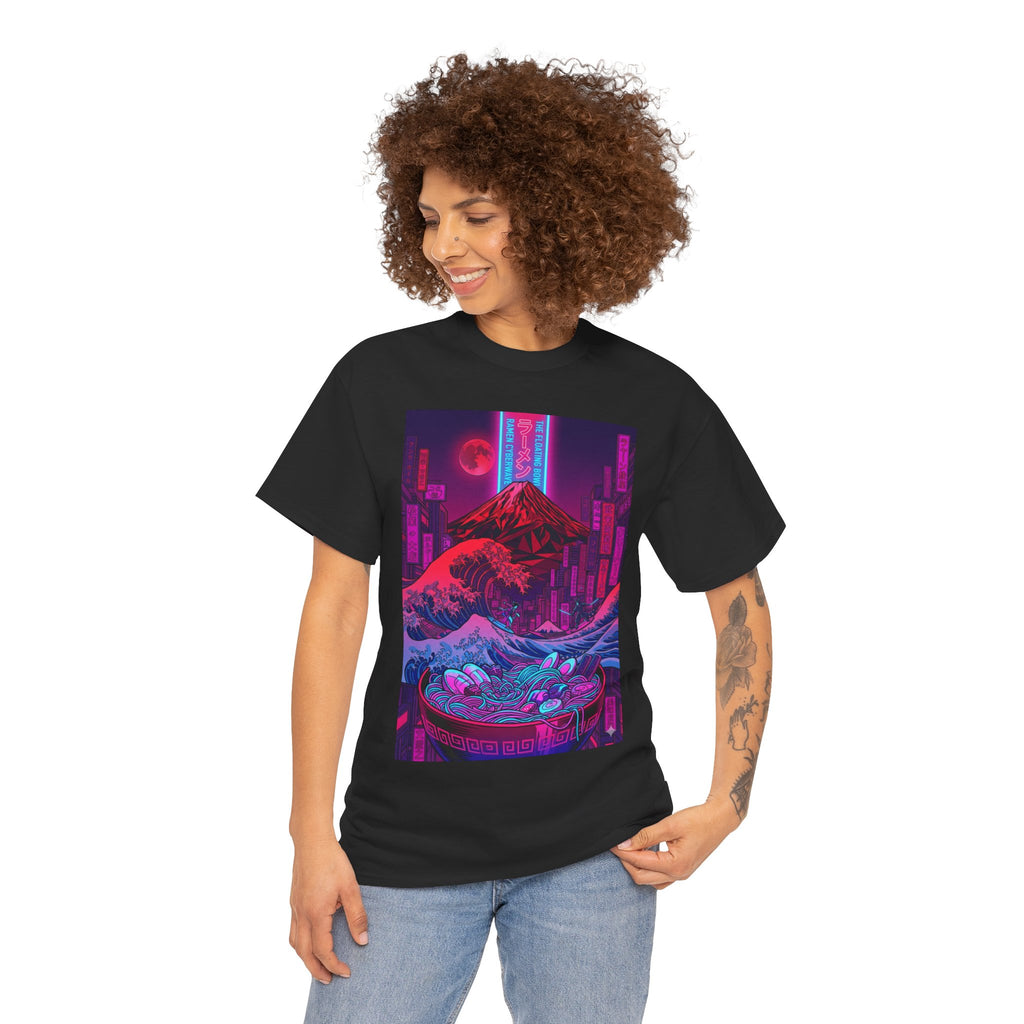Vaporwave Mt. Fuji Wave Tee — Neon Cyberpunk Japanese Art Shirt