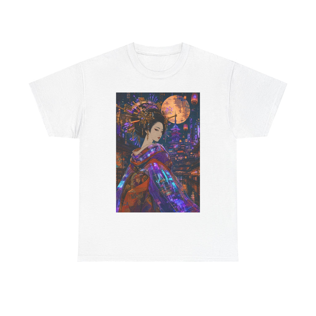 Geisha Nightscape T-Shirt — Neon Moon Japanese Kimono Art Tee
