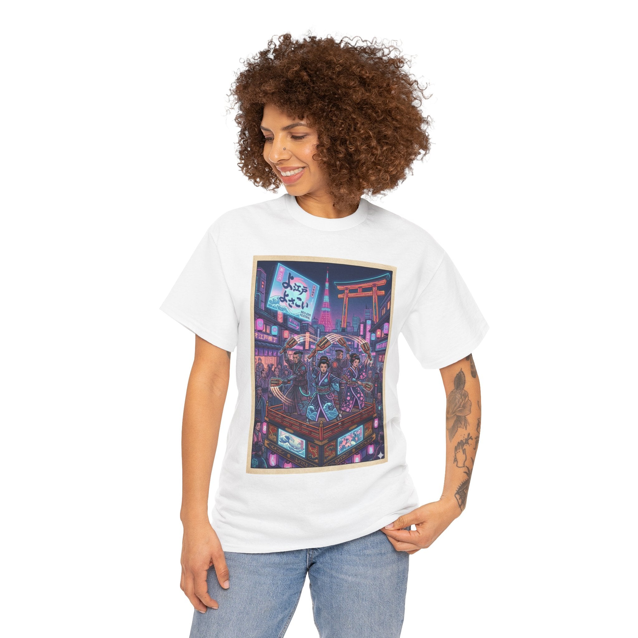 Anime Cyberpunk City T-Shirt | Neon Tokyo Street Scene | Tokyo Style X