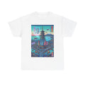 Cyberpunk Pagoda Tee — Neon Japanese Cityscape T-Shirt - Japanese Streetwear T-Shirt | Tokyo Style X