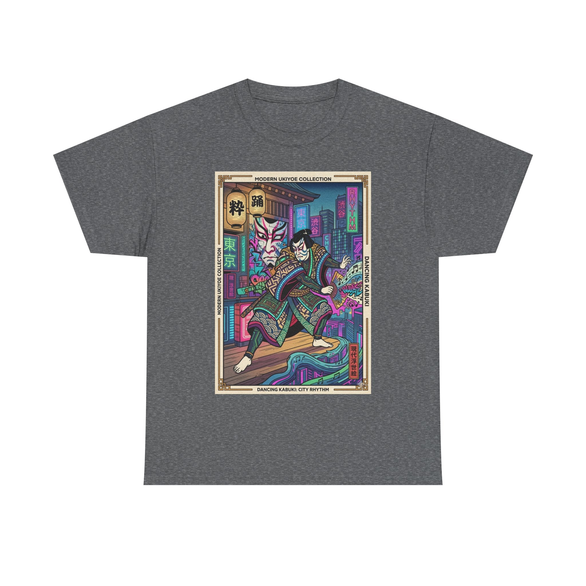 Kabuki Cyberpunk T-Shirt — Neon Samurai Art Tee