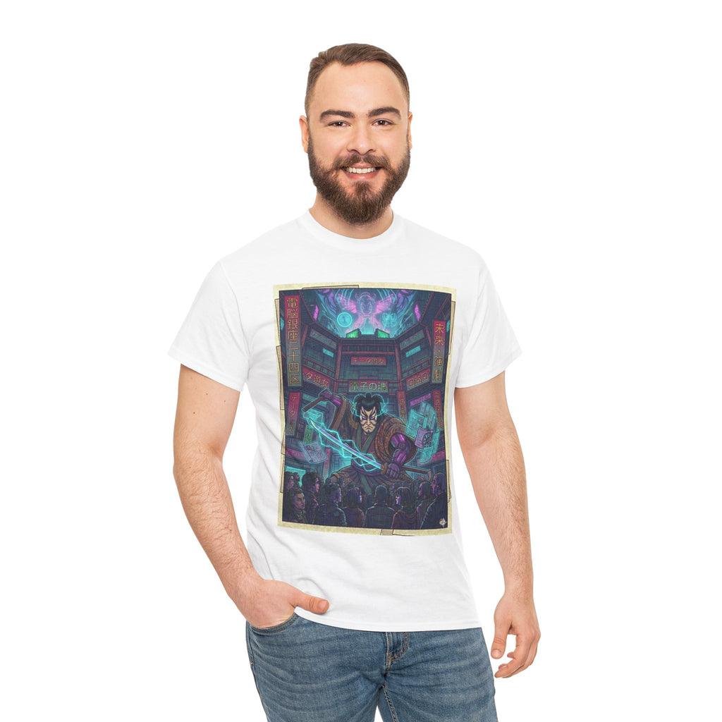Cyberpunk Sorcerer T-Shirt — Neon Magic Arcade Art Tee