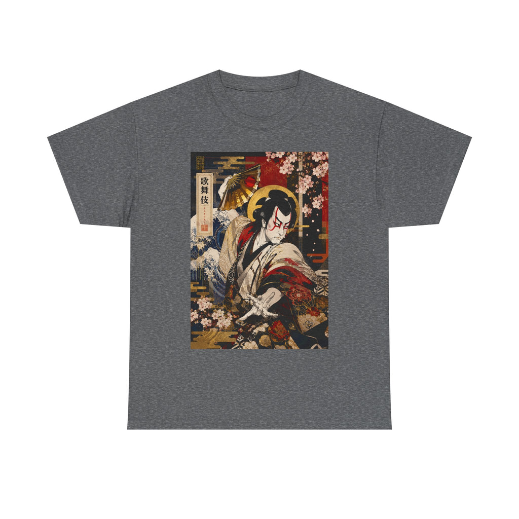 Kabuki Samurai Tee – Vintage Japanese Ukiyo-e Cherry Blossom Graphic T-Shirt