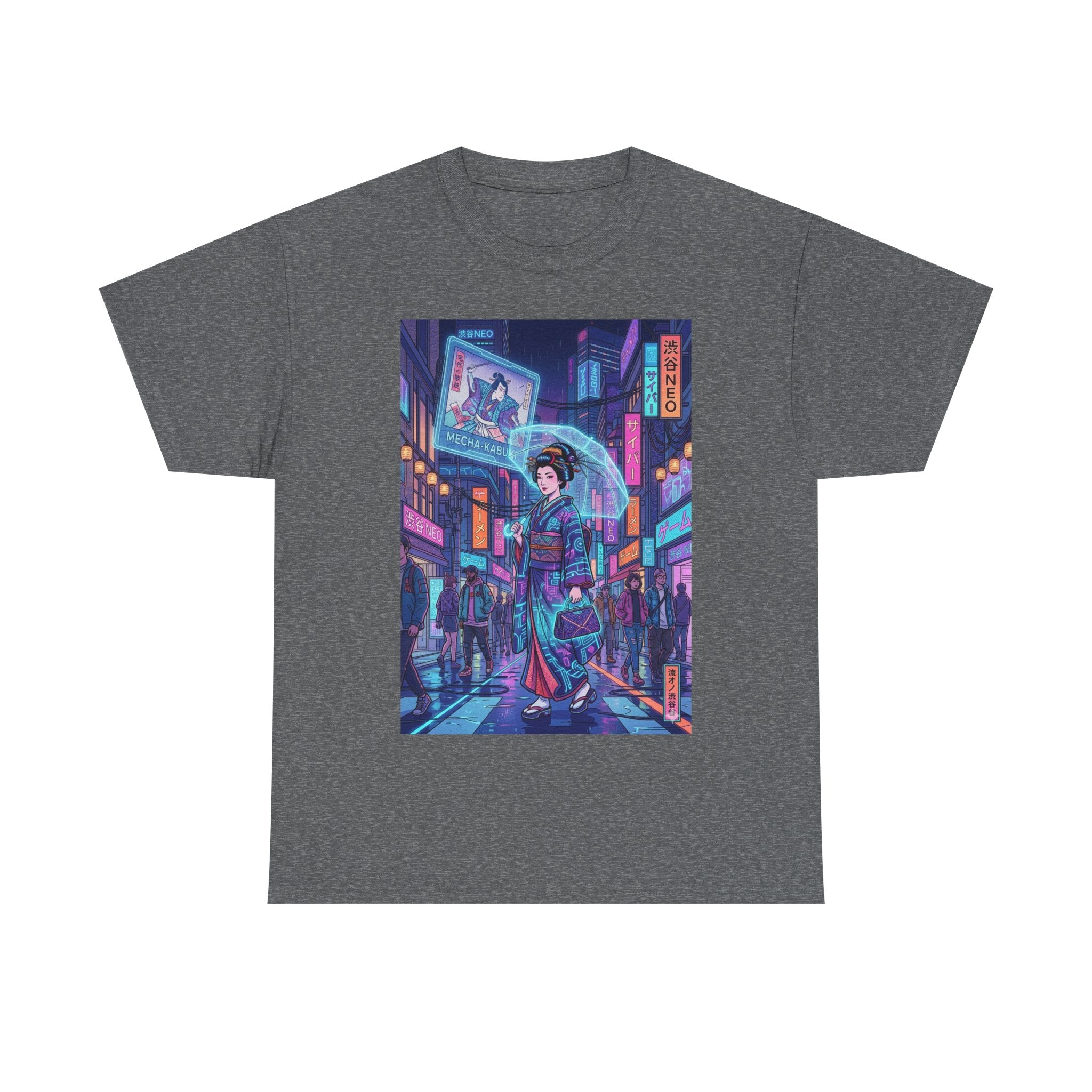 Cyberpunk Geisha T-Shirt — Neon Tokyo Streetwear Graphic Tee - Japanese Streetwear T-Shirt | Tokyo Style X