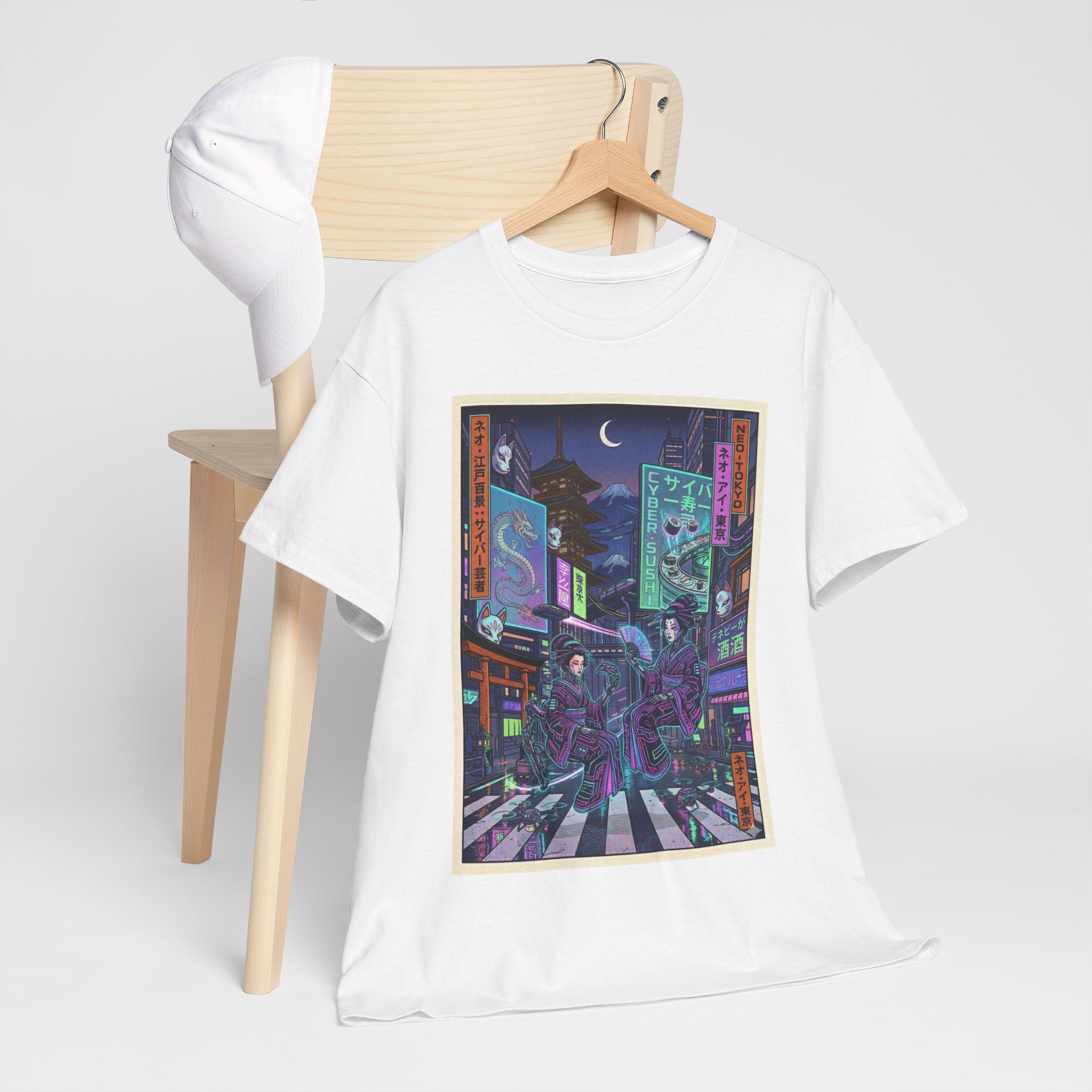Cyberpunk Night Street T-Shirt — Neon Tokyo Alley Art Tee - Japanese Streetwear T-Shirt | Tokyo Style X