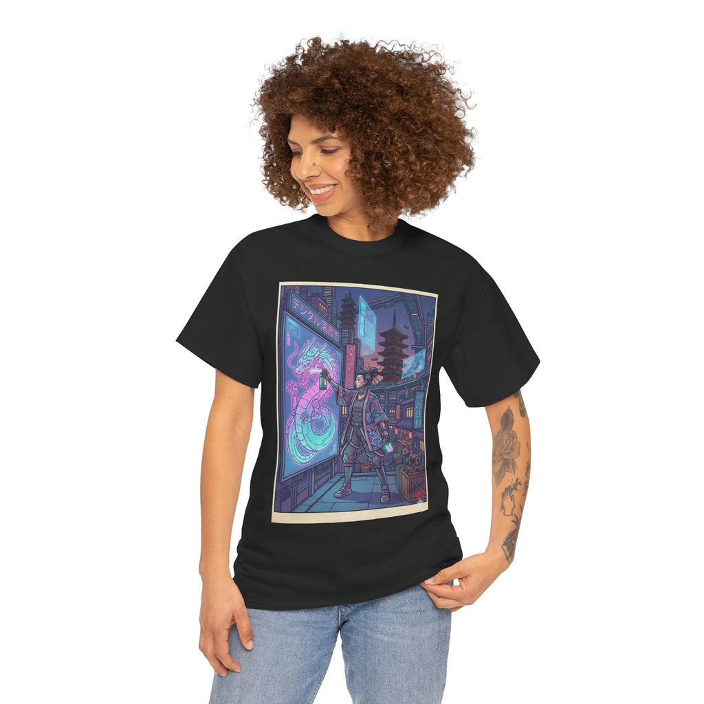 Cyberpunk Samurai T-Shirt — Neon City Streetwear - Japanese Streetwear T-Shirt | Tokyo Style X