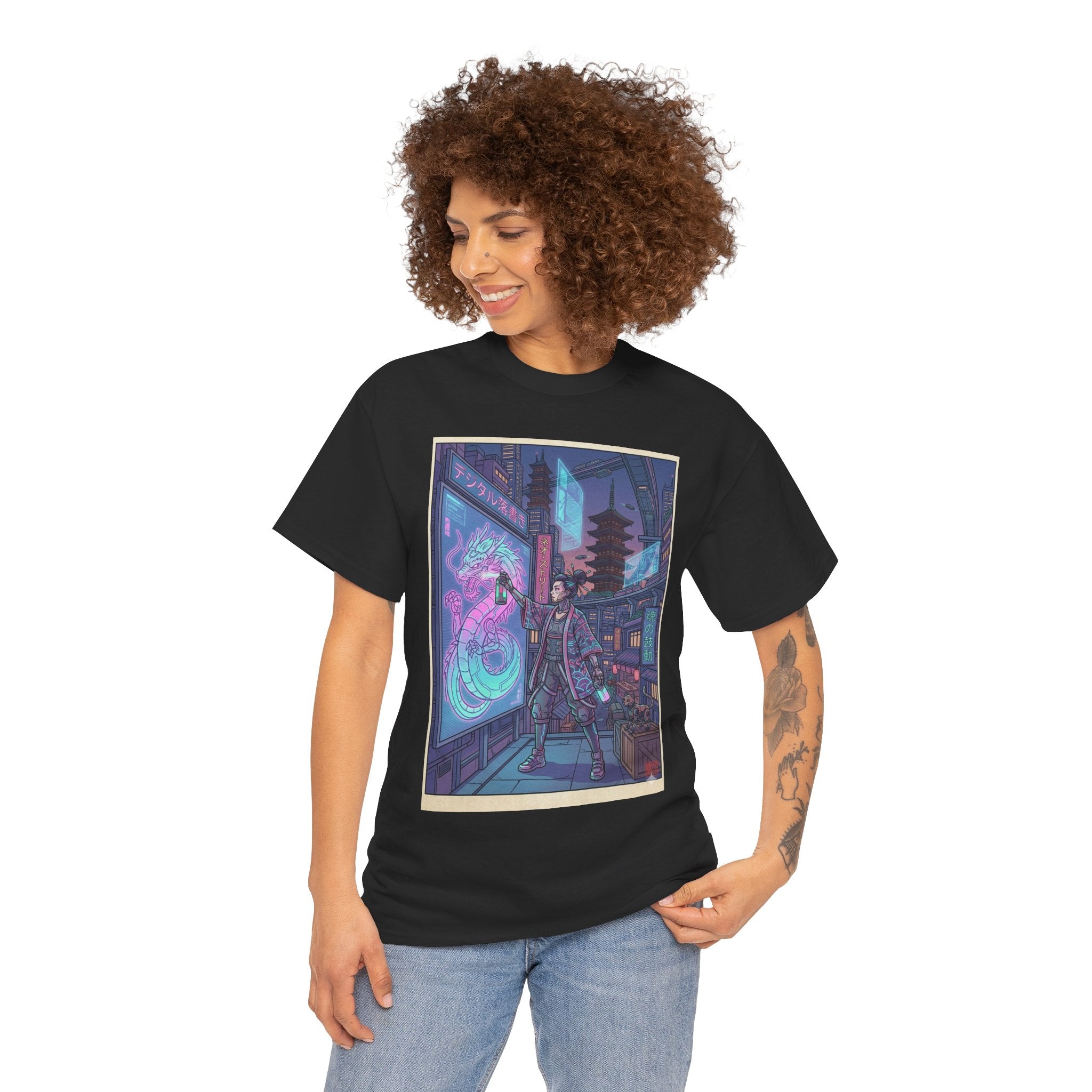 Cyberpunk Samurai T-Shirt — Neon City Streetwear - Japanese Streetwear T-Shirt | Tokyo Style X