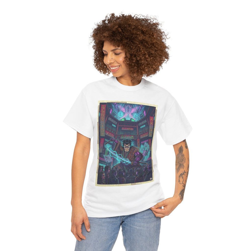 Cyberpunk Sorcerer T-Shirt — Neon Magic Arcade Art Tee