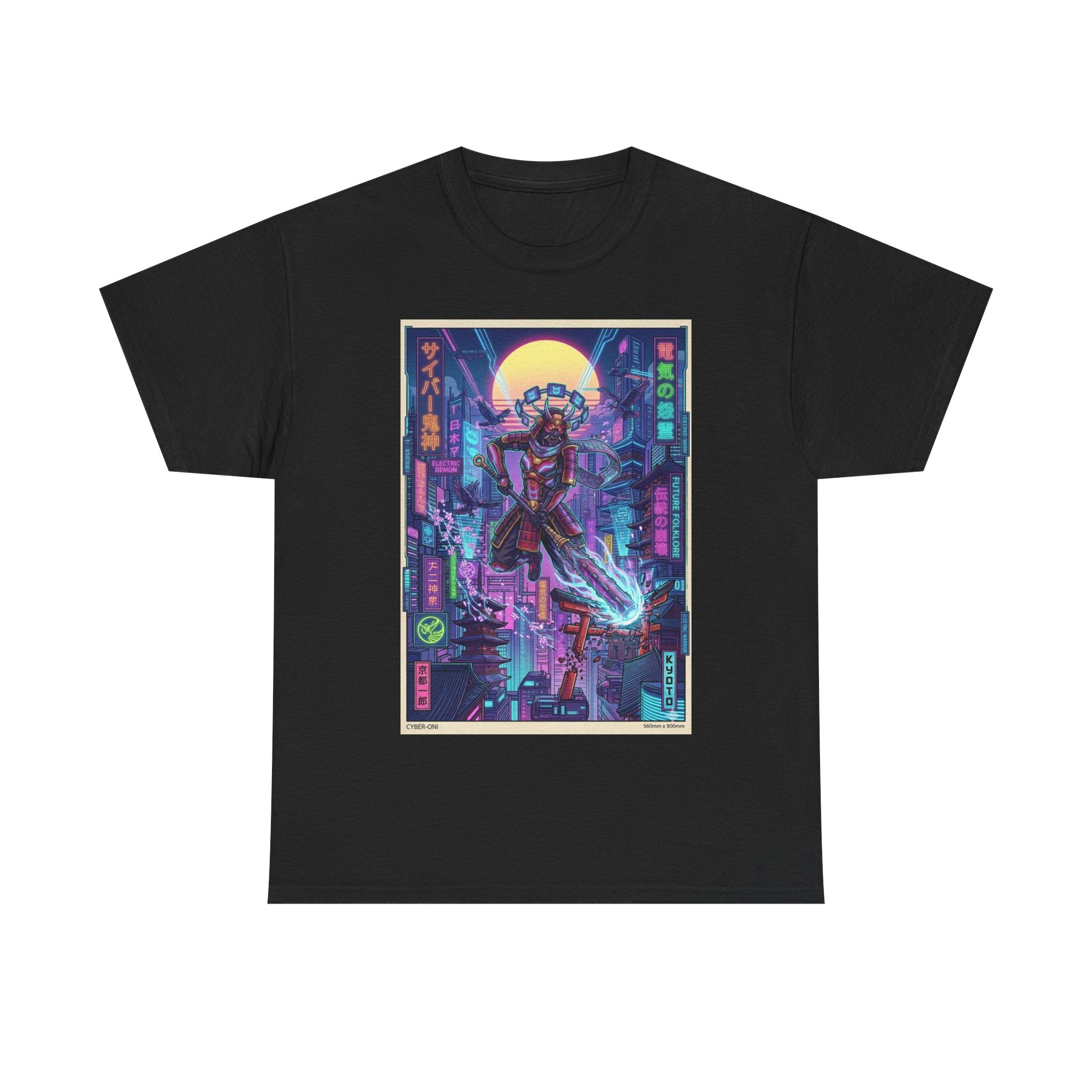 Cyberpunk Samurai T-Shirt — Neon Tokyo Street Art Tee - Japanese Streetwear T-Shirt | Tokyo Style X
