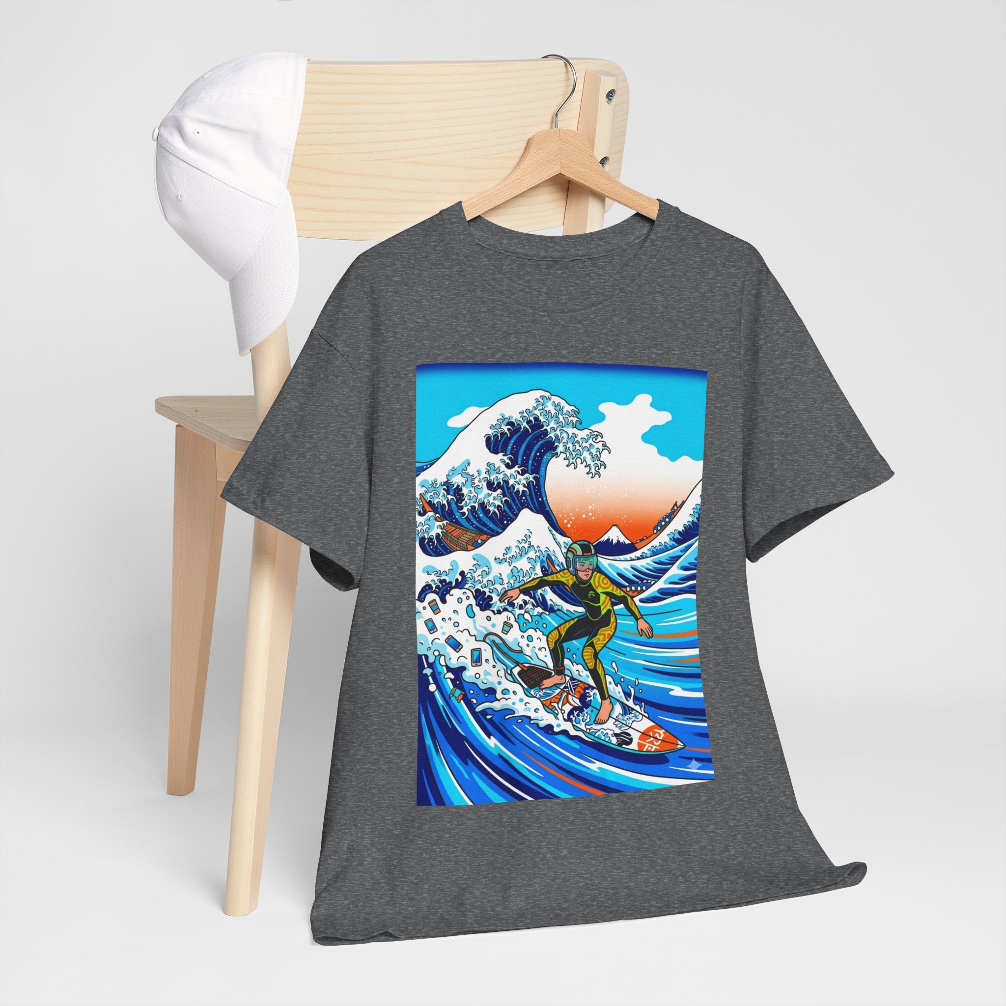 Surfing Great Wave T-Shirt — Retro Japanese Wave Surf Tee