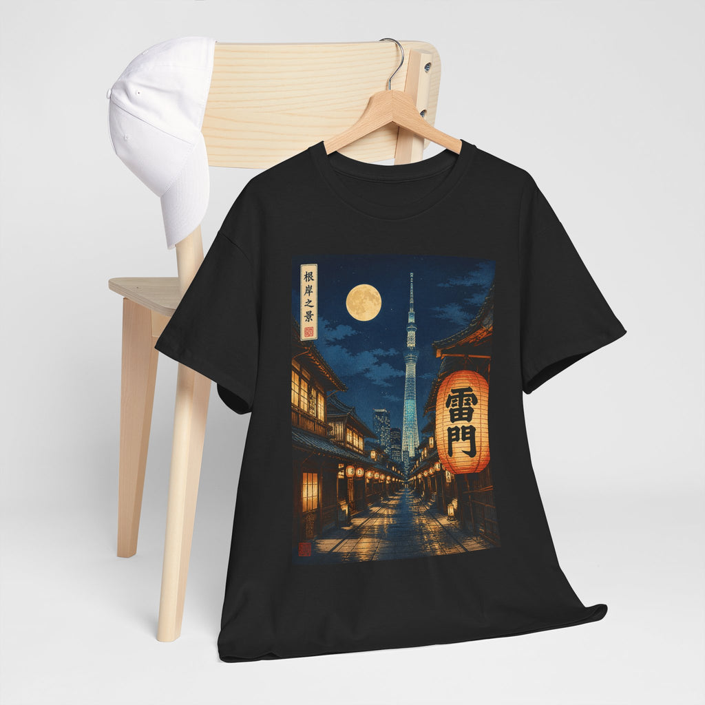 Tokyo Night Street Tee – Vintage Lantern & Skytree Graphic Shirt