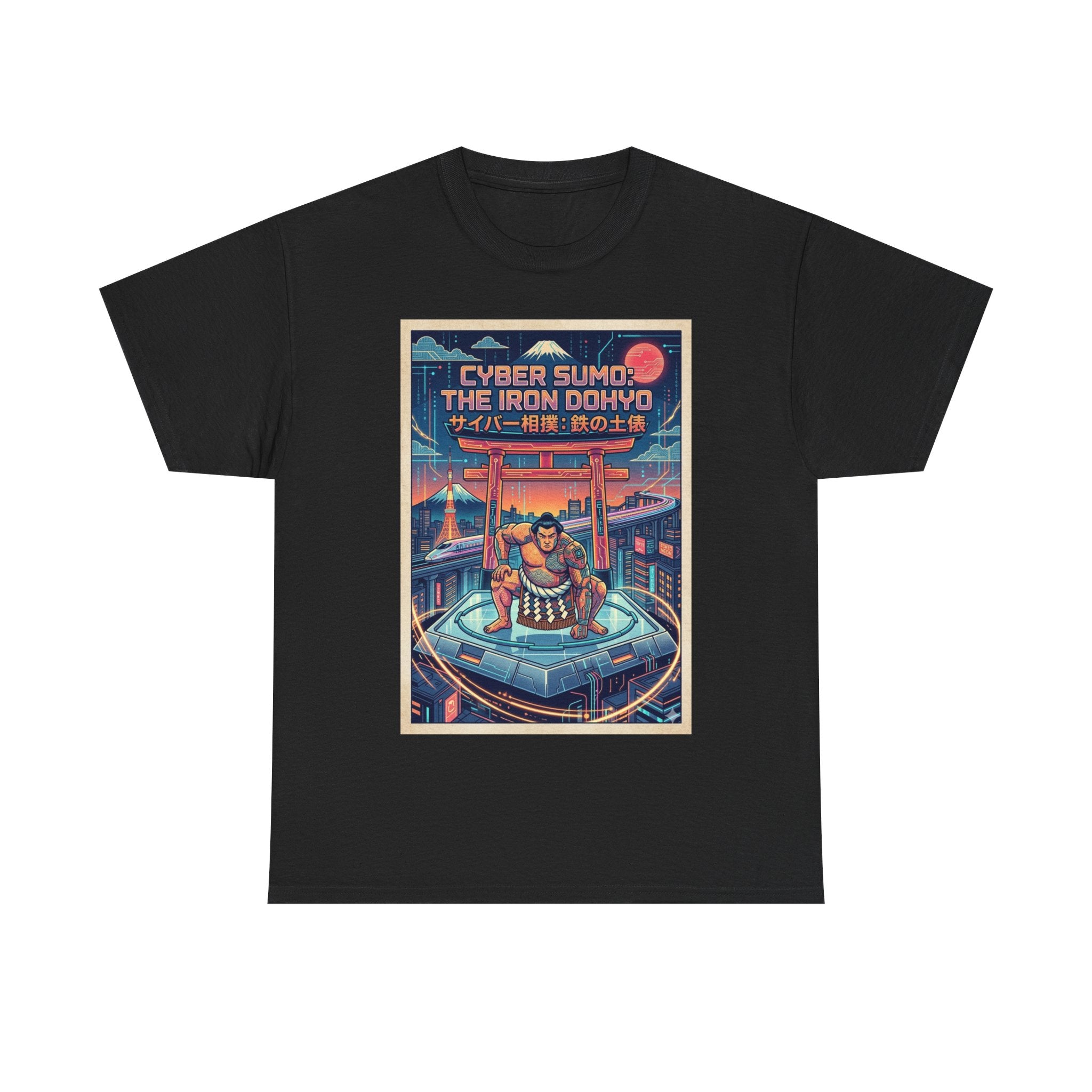 Cyber Sumo Tee — The Iron Dohyo Retro Futuristic Japanese Wrestling Graphic Shirt
