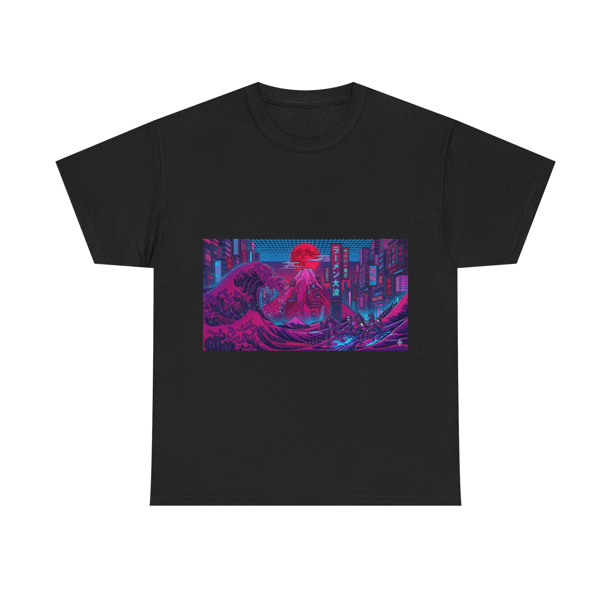 Cyberpunk Cityscape T‑Shirt — Neon Samurai Retro Wave Tee