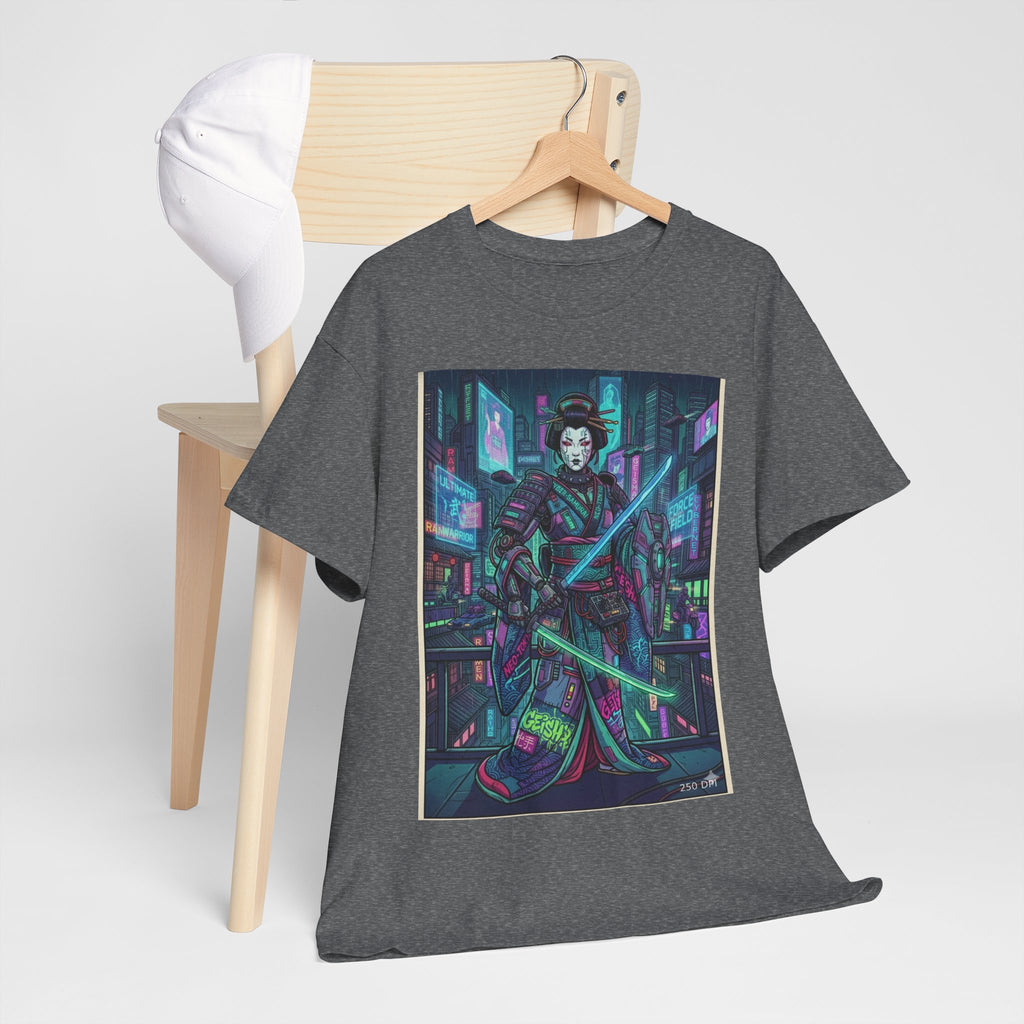 Cyber Geisha T-Shirt — Neon Samurai Streetwear Graphic Tee