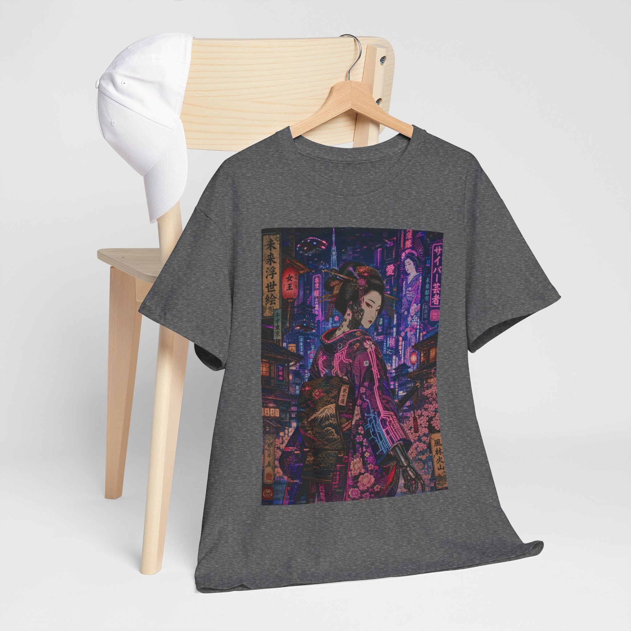 Cyberpunk Geisha Tee — Neon Tokyo Anime Streetwear