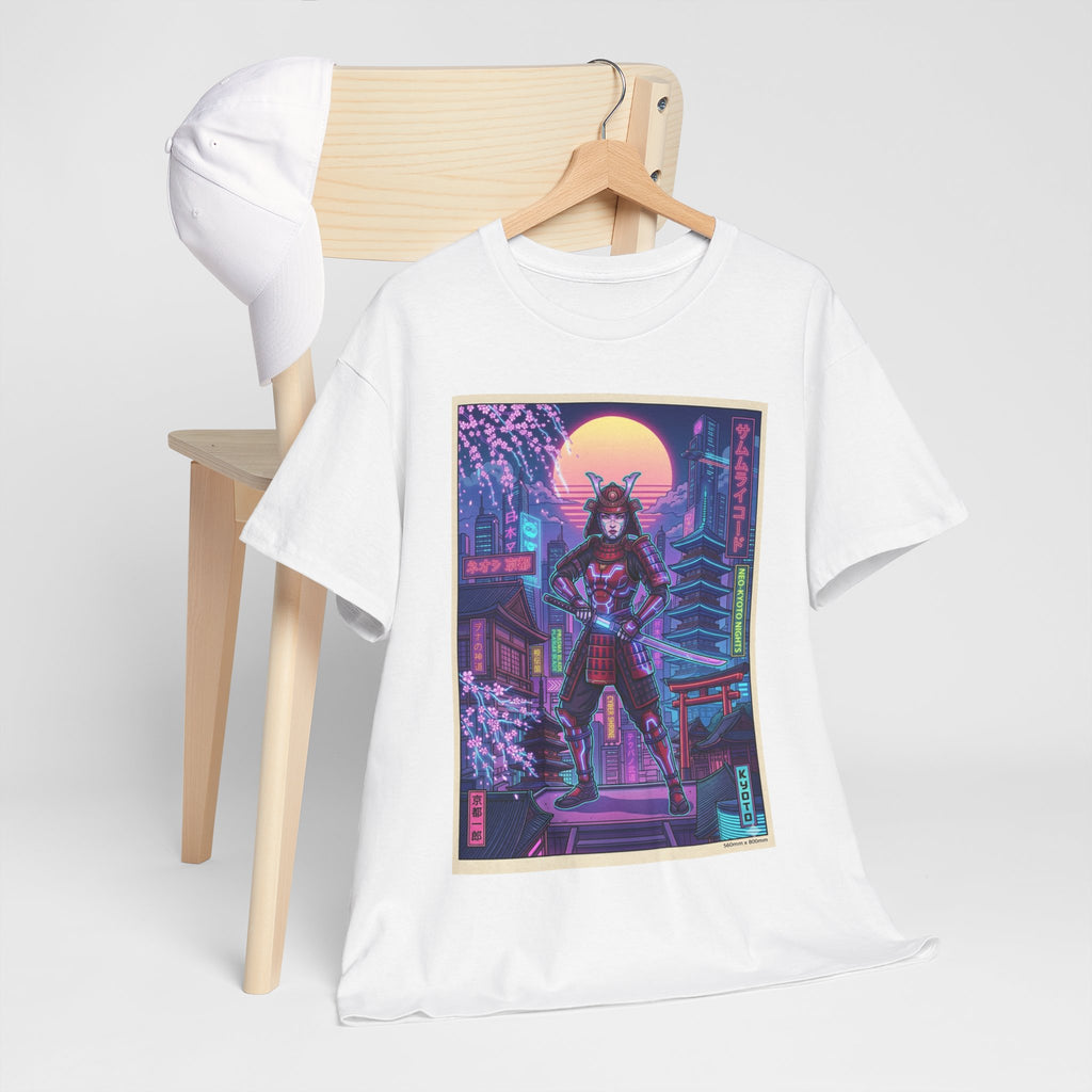 Cyberpunk Samurai T-Shirt — Neon Tokyo Night Graphic Tee - Japanese Streetwear T-Shirt | Tokyo Style X