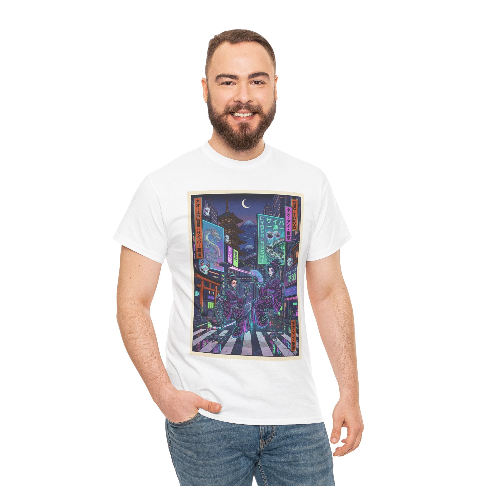 Cyberpunk Night Street T-Shirt — Neon Tokyo Alley Art Tee - Japanese Streetwear T-Shirt | Tokyo Style X