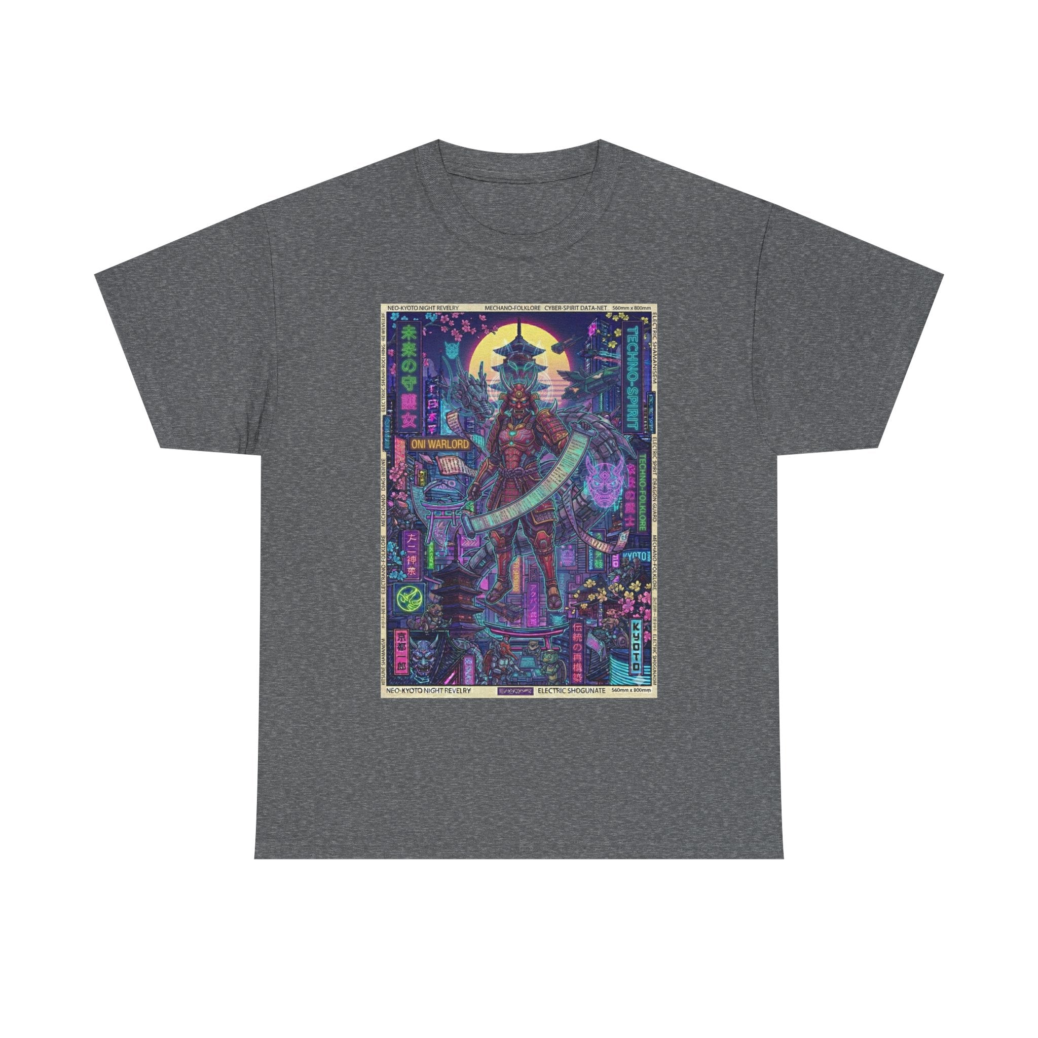 Cyber Samurai Graphic Tee — Neon Vaporwave Warrior Shirt - Japanese Streetwear T-Shirt | Tokyo Style X