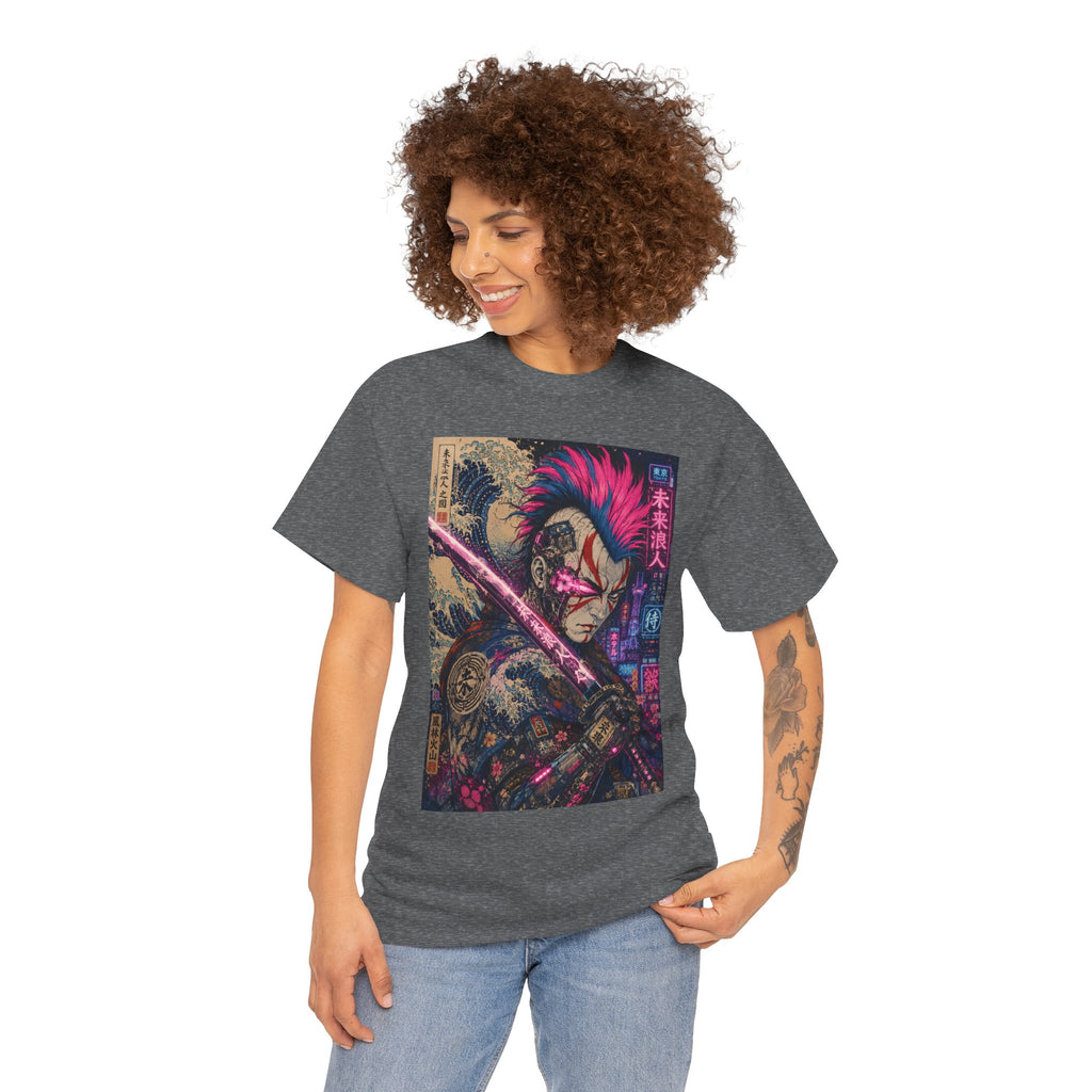 Graphic Tee — Neon Samurai Street Art Shirt - Japanese Streetwear T-Shirt | Tokyo Style X