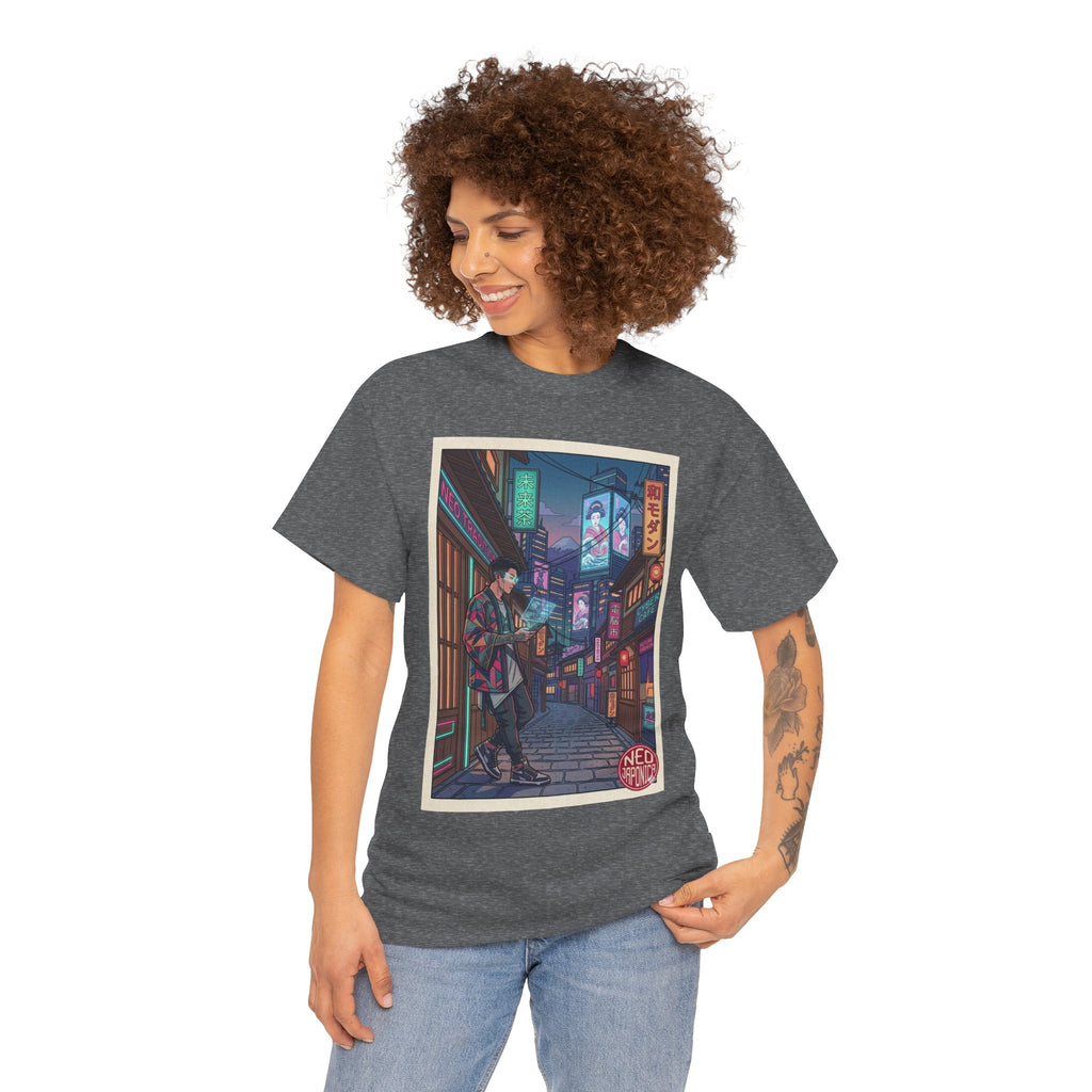 T-Shirt — Neon City Anime Streetwear Tee (Cyberpunk Nightscape) - Japanese Streetwear T-Shirt | Tokyo Style X