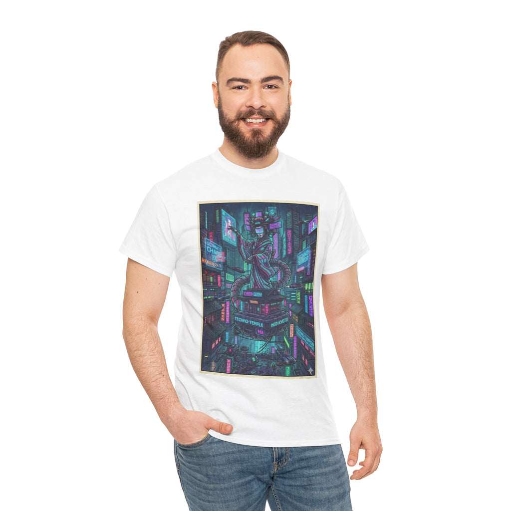 Cyberpunk City Tee — Neon Samurai Streetwear Graphic T-Shirt