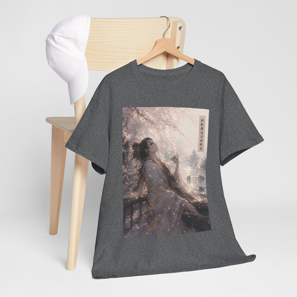 Cherry Blossom Geisha Tee — Serene Japanese Art Graphic T-Shirt