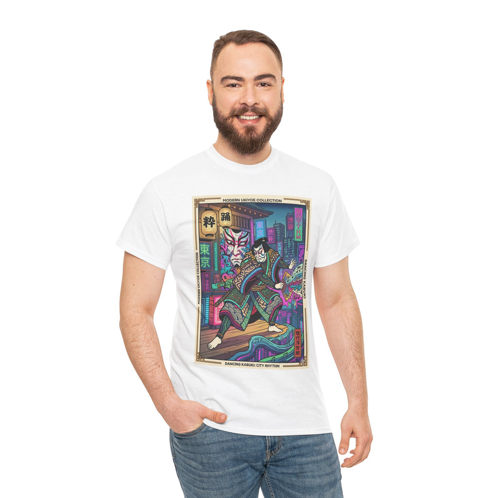 Kabuki Cyberpunk T-Shirt — Neon Samurai Art Tee