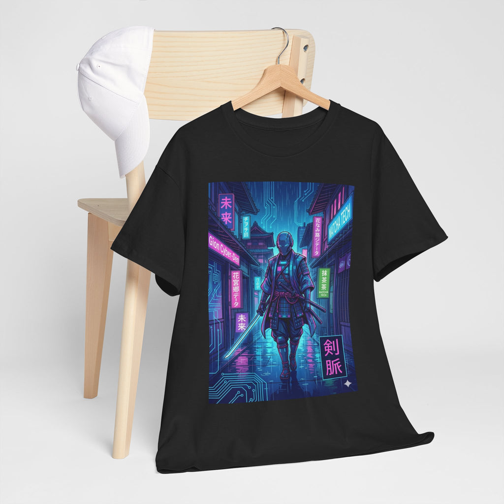 Cyberpunk Samurai T-Shirt — Neon Blade Urban Streetwear