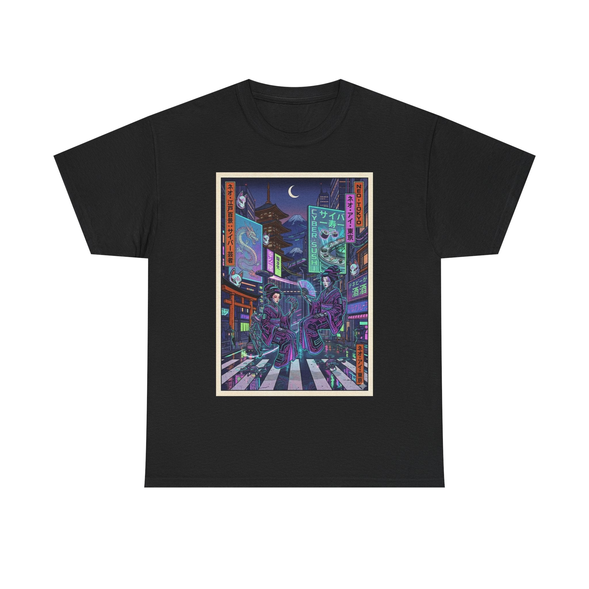 Cyberpunk Night Street T-Shirt — Neon Tokyo Alley Art Tee - Japanese Streetwear T-Shirt | Tokyo Style X
