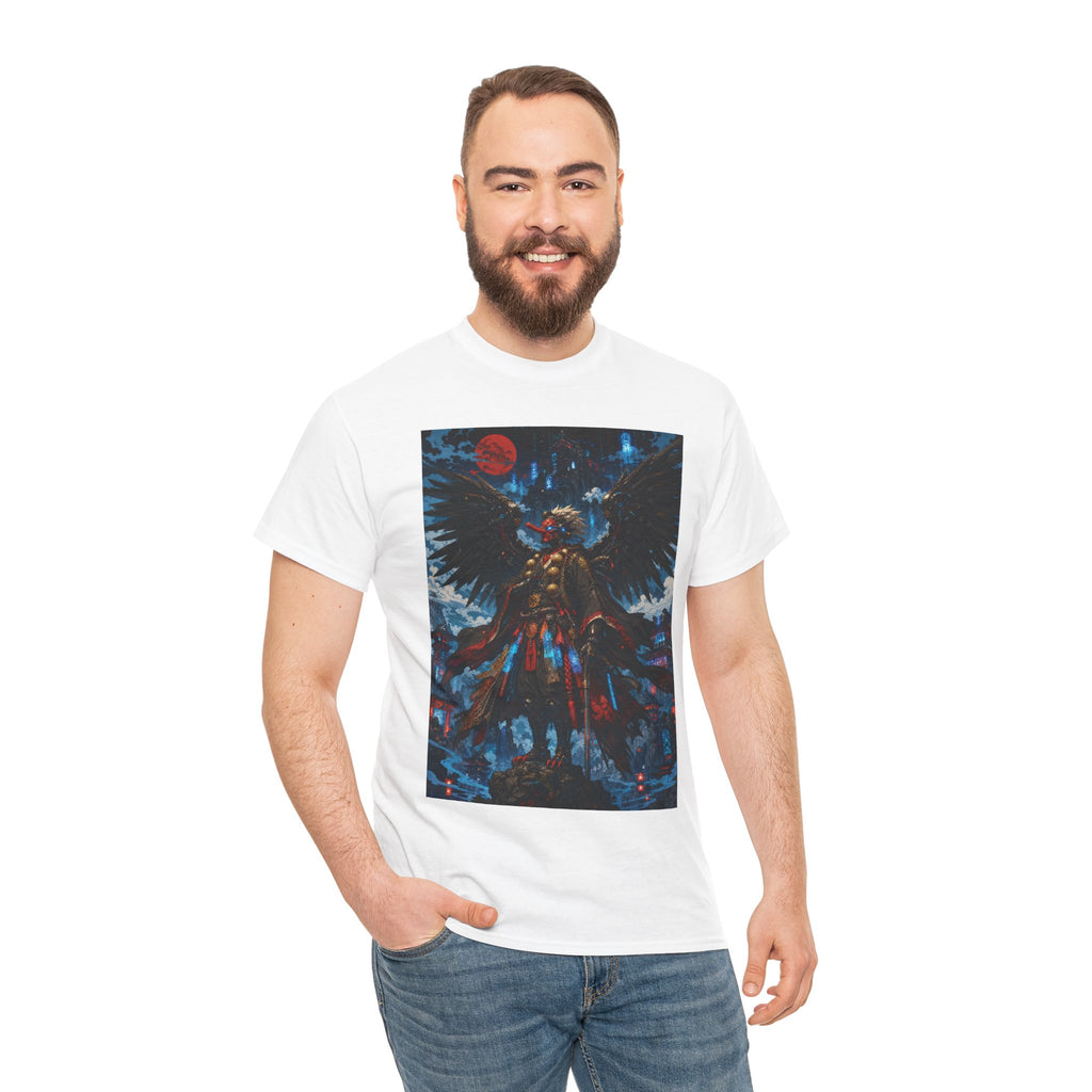 Angel of Night Graphic Tee — Dark Fantasy Winged Warrior T-Shirt